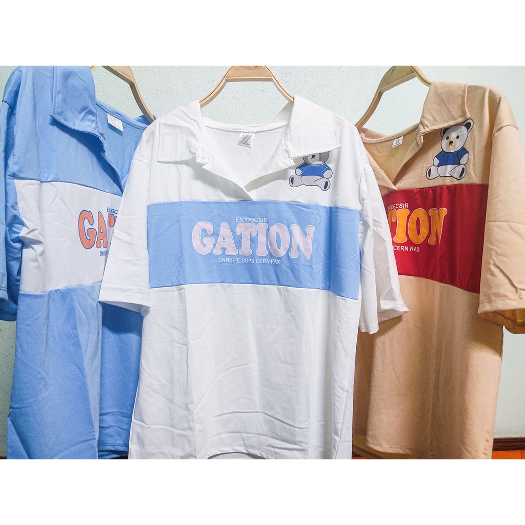 Áo polo gấu, áo form rộng chất cotton mềm mịn