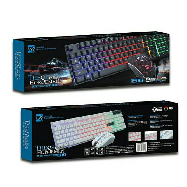 Full box bộ phím+chuột R8 1910 chuyên game giả cơ led 7 màu -dc2348 | BigBuy360 - bigbuy360.vn