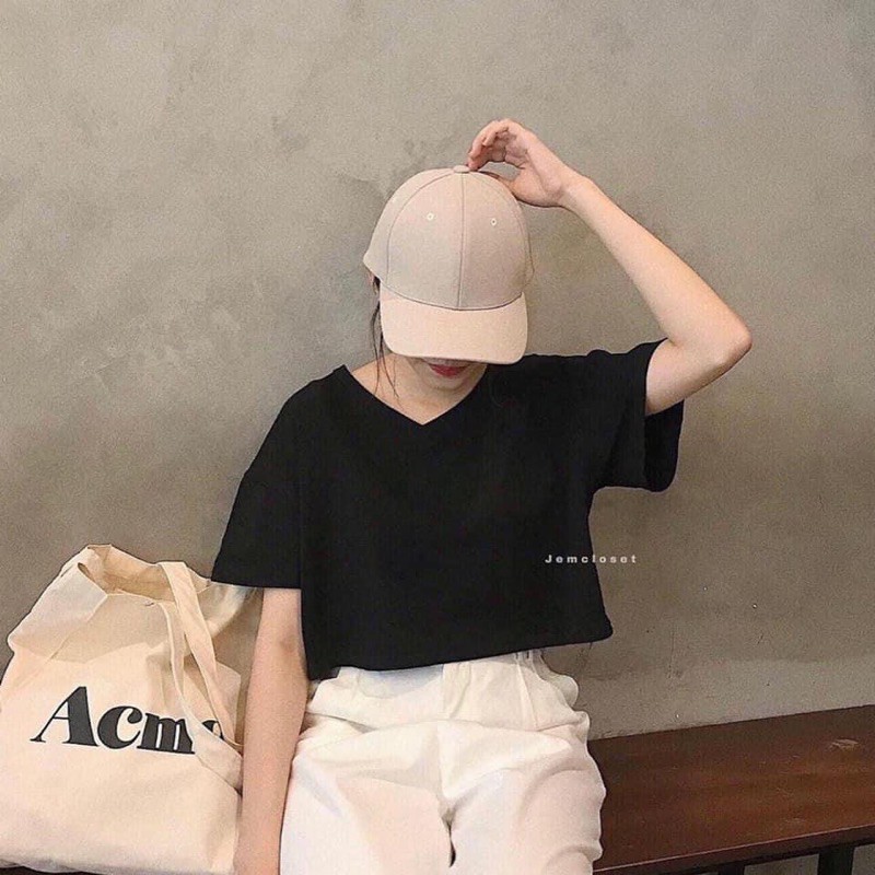 [Rẻ Vô Địch Áo Thun Croptop Form Rộng Cổ Tim Siêu Hot