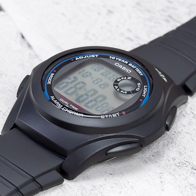 Đồng hồ nam dây nhựa Casio Standard chính hãng Anh Khuê F-200W-1ADF (40mm)