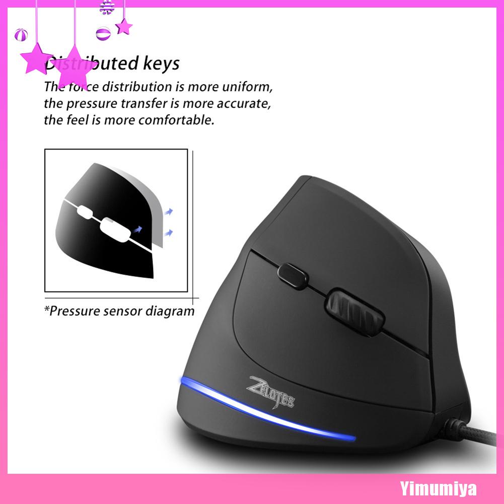 Chuột gaming Zelotes T20 quang học có dây 3200 Dpi 6 nút USB có thể sạc lại