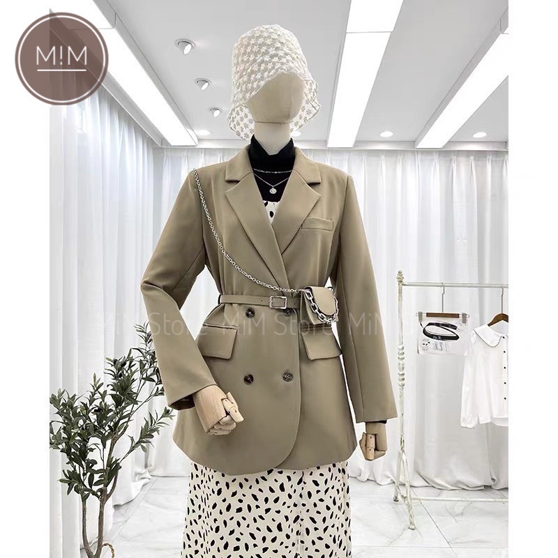 Áo blazer nữ kèm đai, kèm túi hàng QCCC siêu đẹp (Ảnh thật kèm video)