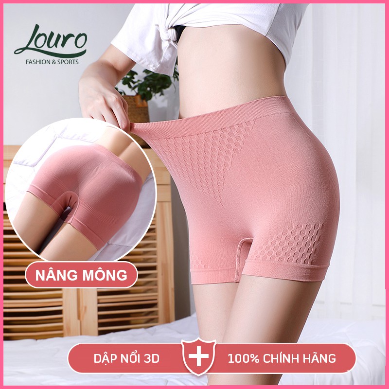 Quần short thể thao nữ Louro QL2 ,kiểu quần đùi legging co giãn dập nổi 3D, dùng làm quần tập gym, yoga, chạy bộ, zumba