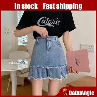 Chân Váy Denim Lưng Cao Phối Tua Rua Xinh Xắn Dành Cho Nữ / Size 5xl