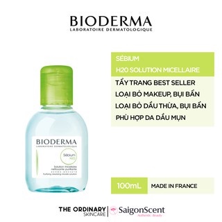 Nước tẩy trang bioderma 100ml màu xanh màu hồng chính hãng pháp