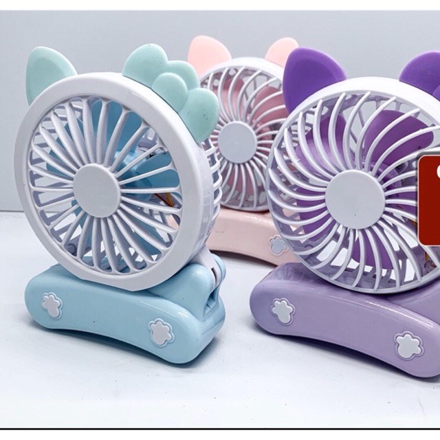 Quạt Mini Fan Chân Gập Cute Có Đèn