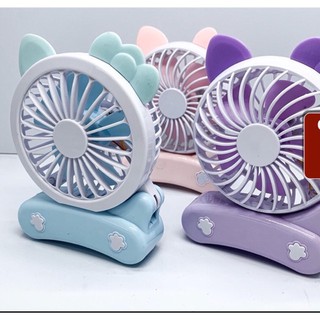 Quạt Mini Fan Chân Gập Cute Có Đèn