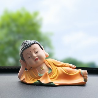 Tượng Phật Niết Bàn - Tượng Phật Trang Trí Taplo Ô Tô - Tượng Trang Trí Nội Thất Nhỏ - Màu Cam