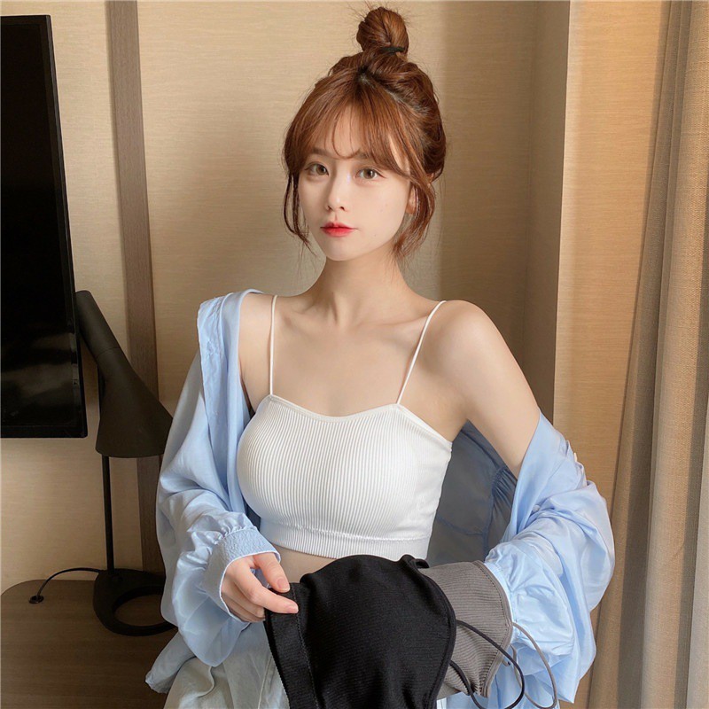 Áo Bra 2 Dây, Bra Len Tăm Cổ Tim, Áo Ngực Không Gọng Mút Mỏng ZANA BRA B7719