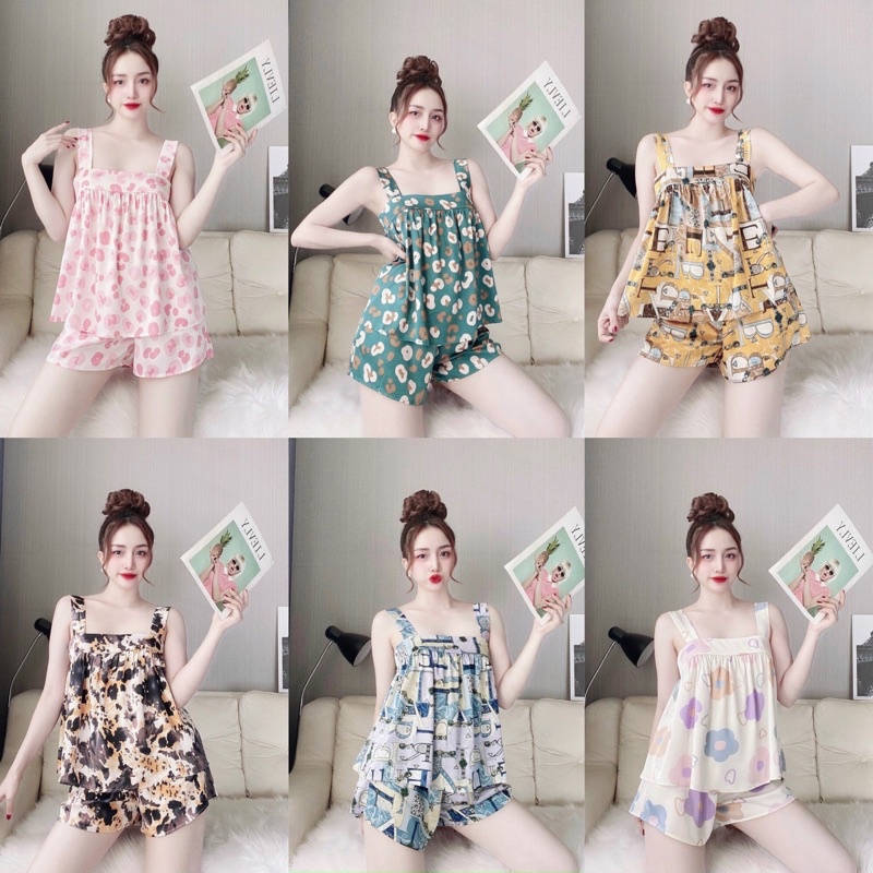 Đồ ngủ xinh Đồ bộ xinh Đồ mặc nhà LỤA LATIN Set sọt 2 dây bảng lớn | BigBuy360 - bigbuy360.vn