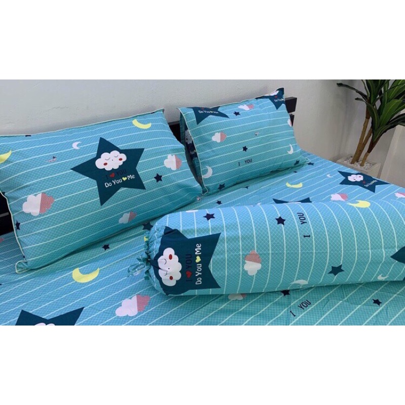 Drap Thắng Lợi dòng xuất siêu thị size 1m6x2m ga lẻ & 4 món nệm 3-15cm