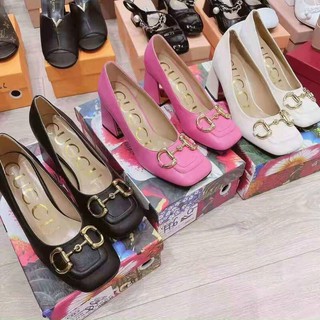 Giày cao gót công sở, giày mũi vuông gót vuông 7cm