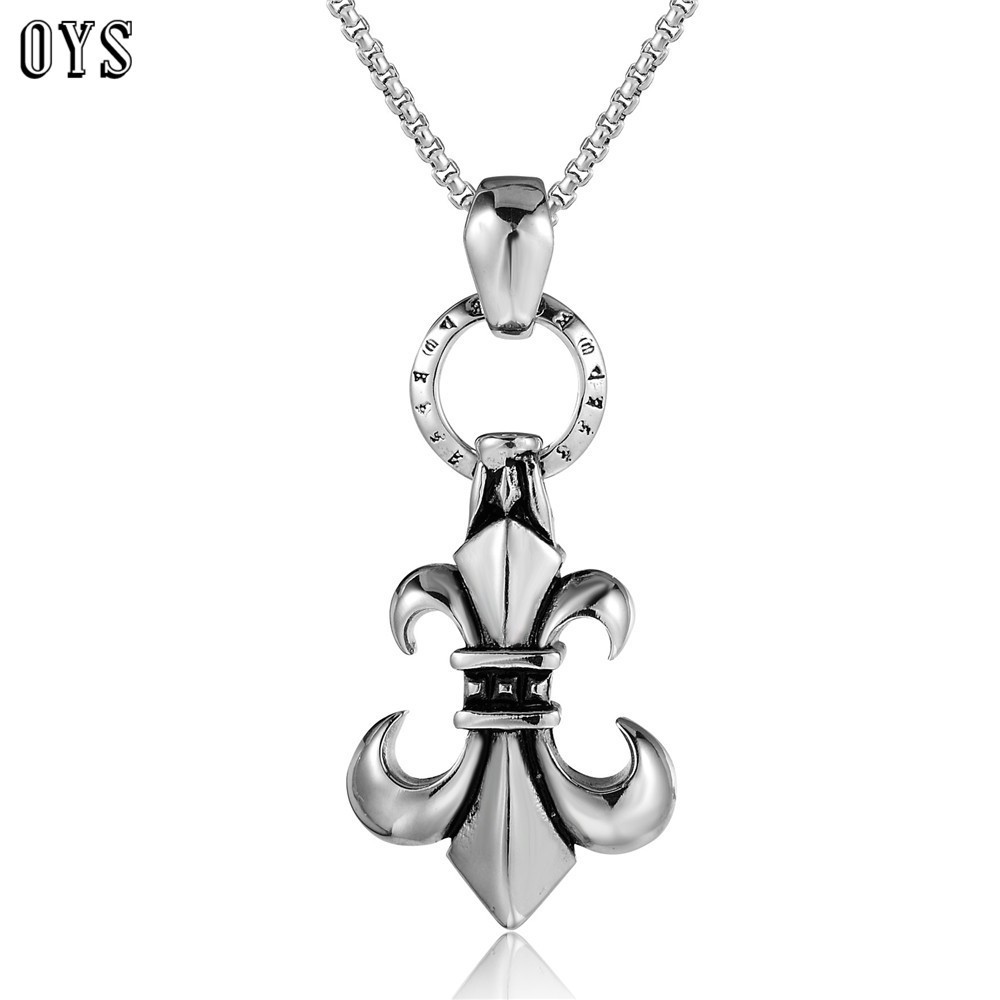 HE090 Reissue Korean Titanium Steel Pendant Military Boy Flower Male Punk Non-mainstream Men's Pendant