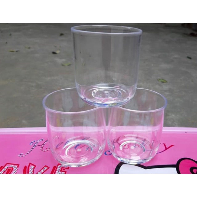 10 Cốc trà trung 2368 nhựa Meka giả thuỷ tinh siêu bền