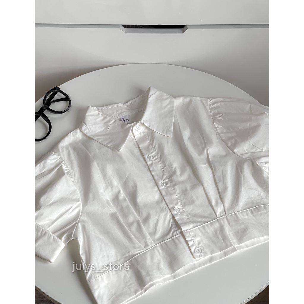 Áo sơ mi dáng croptop ulzzang (ảnh thật kèm video)