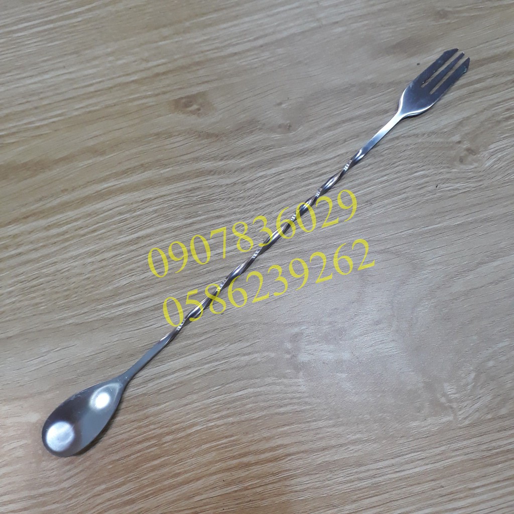 MUỖNG KHUẤY INOX 2 ĐẦU, MUỖNG BARSPOON PHA CHẾ DÀI 32 CM