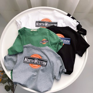 Áo thun cotton tay ngắn phong cách hàn quốc cho bé trai