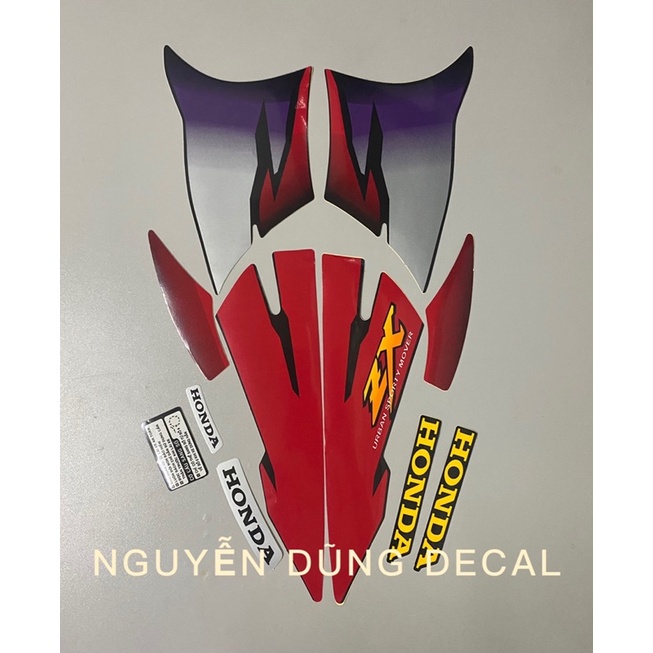 Nguyên bộ tem  Wave ZX màu đỏ đen_ NguyenDungDecal