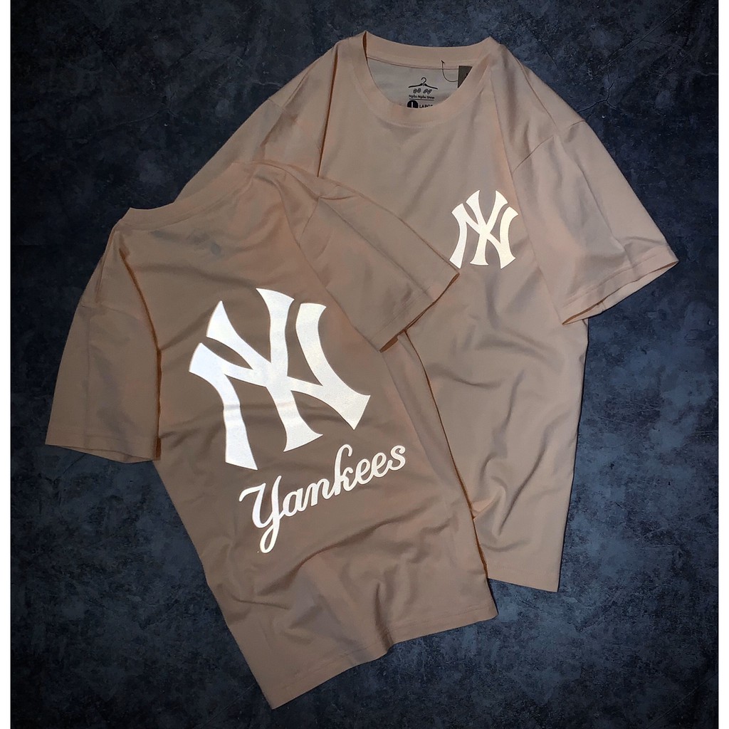 Áo thun cao cấp Hot Trend Yankees phản quang phong cách hàn quốc, big size 100kg form unisex nam nữ mặc được - NY01