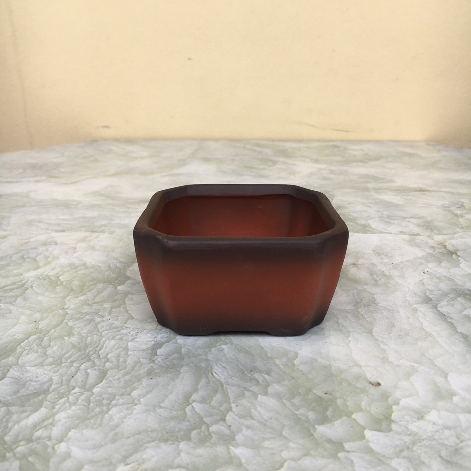 Chậu bonsai Chữ nhật mini đất nung gốm Bát tràng 1 size BM-150