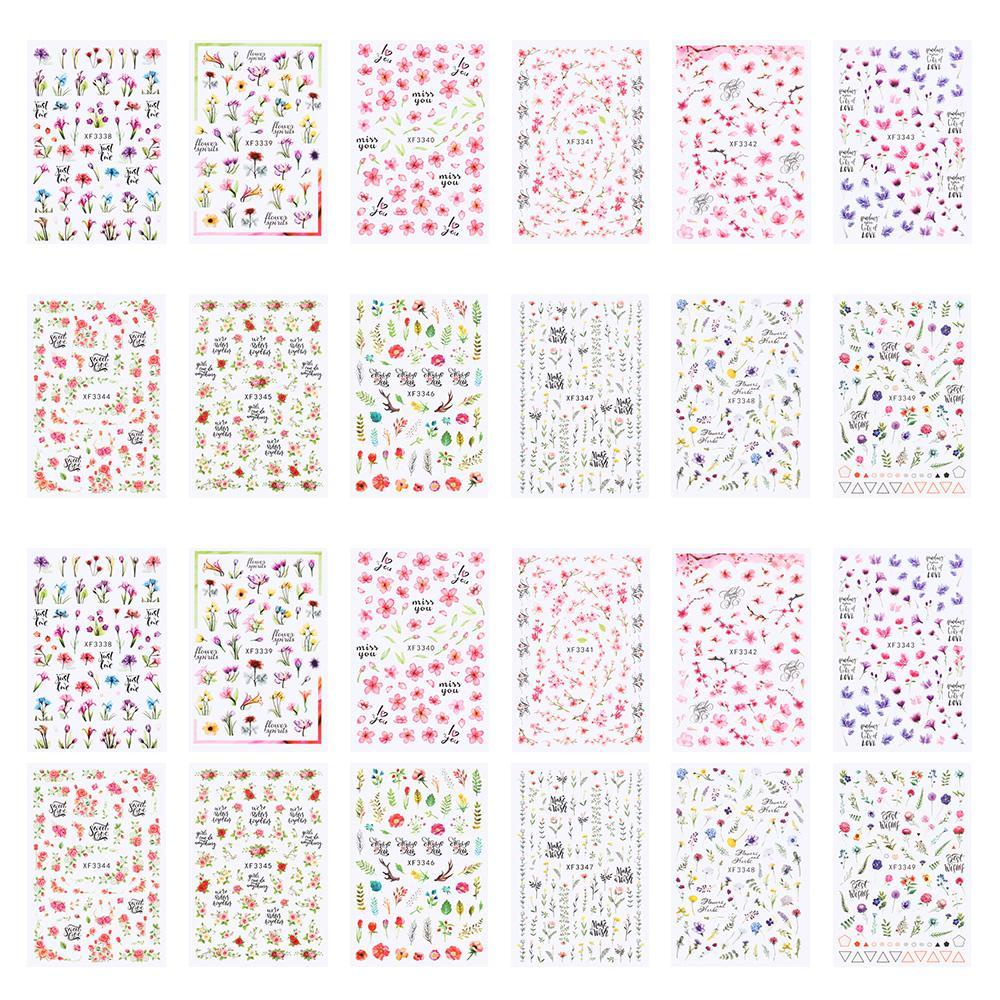 Hình Dán Trang Trí Móng Tay Chống Nước Họa Tiết Lá Cây Đẹp Mắt