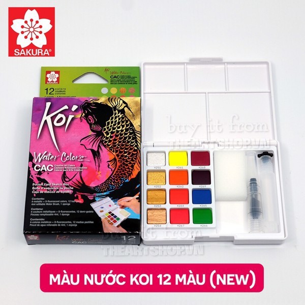 [Lộc'sArtStore] Màu nước nén Sakura Koi 12/18/24/30/36/48 màu