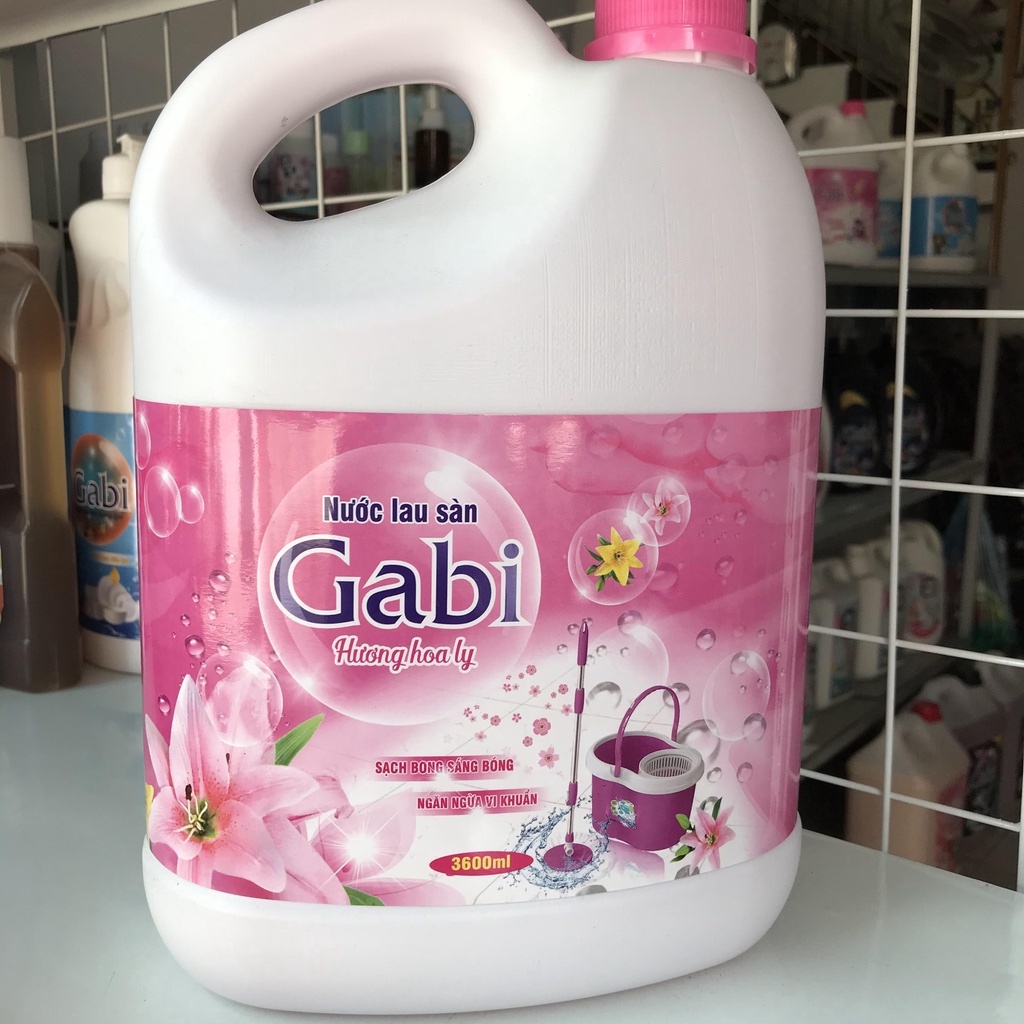 Nước lau sàn nhà Gabi đậm đặc thơm lâu đuổi côn trùng diệt sạch vi khuẩn hương hoa ly 3,6L