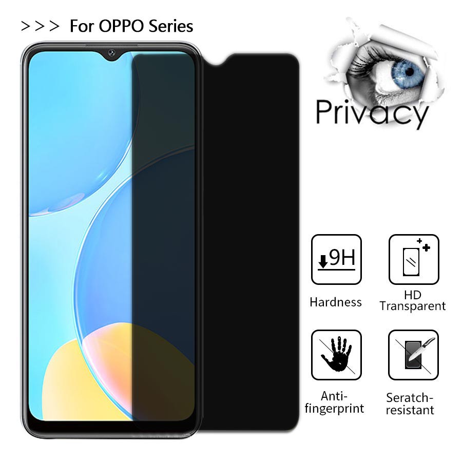 Kính Cường Lực chống nhìn trộm Oppo F5 F7 F9 F11 Pro A3S A5S A12 A15 A15S A32 A53S A54 A74 A52 A33 A53 A92 A93 A5 A9 2020 Reno 3 4 5