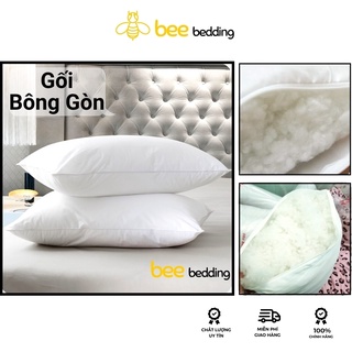 Ruột gối nằm bông gòn Bee Bedding 45x65 vs 50x70 cm ép hơi, lõi bông tinh khiết kháng khuẩn, có Khóa kéo