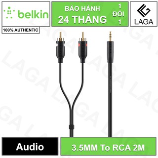 Cáp Nối Âm Thanh Belkin 3.5mm To RCA Dài 2M Đầu Cắm Mạ Vàng F3Y116bt2M