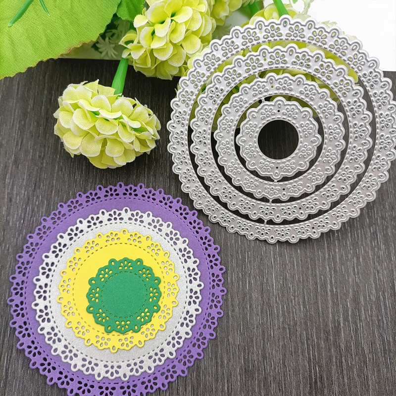 QQ Khuôn Cắt Giấy Kim Loại Hình Thẻ Tròn Độc Đáo Trang Trí Sổ Tay/ Album Ảnh