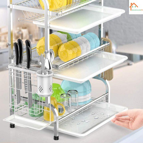 Kệ chén bát inox 304 cao cấp 2 tầng KÈM khay ráo nước (𝐓ặ𝐧𝐠 𝐆𝐢á 𝐓𝐫𝐞𝐨 𝐃𝐚𝐨 𝐓𝐡ớ𝐭)