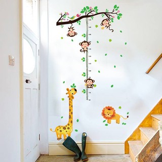 decal dán tường đo chiều cao khỉ