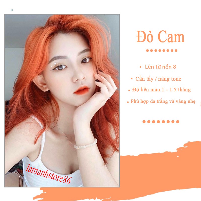 Thuốc nhuộm tóc Cam Đào – Orange Peach màu nhuộm lên chuẩn tone kem nhuộm tóc an toàn không sót mùi thơm