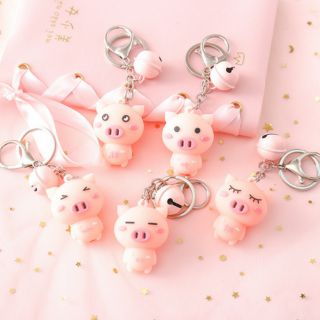Móc khóa heo hồng cute nhựa cao cấp