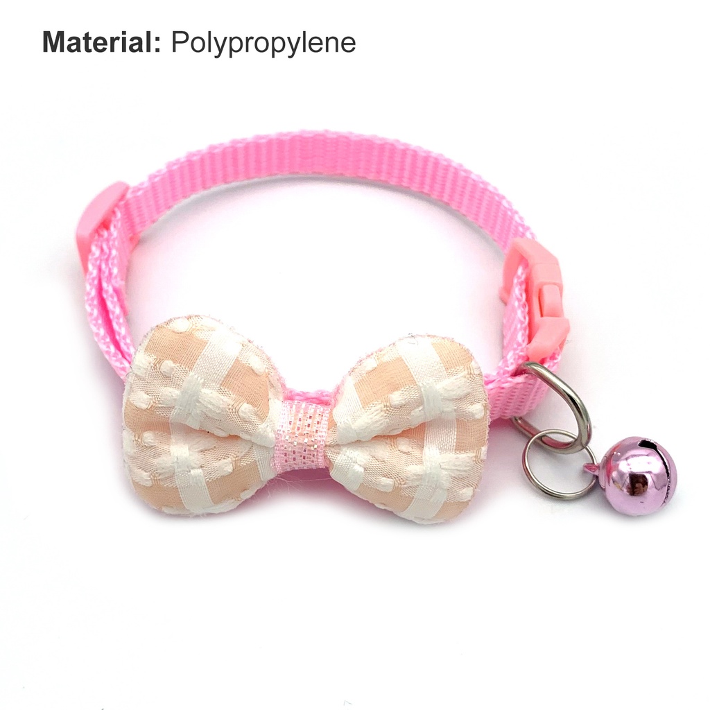 Vòng cổ đính nơ kèm chuông chống mòn thiết kế đáng yêu dành cho thú cưng cún mèo