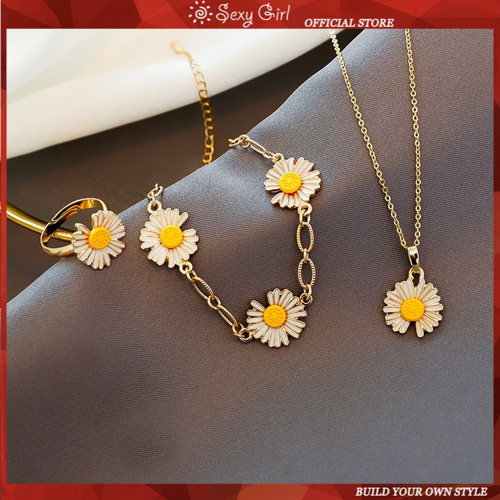 Bộ Trang Sức Hình Hoa Cúc Khu Rừng Thời Trang Đơn Giản Cho Nữ