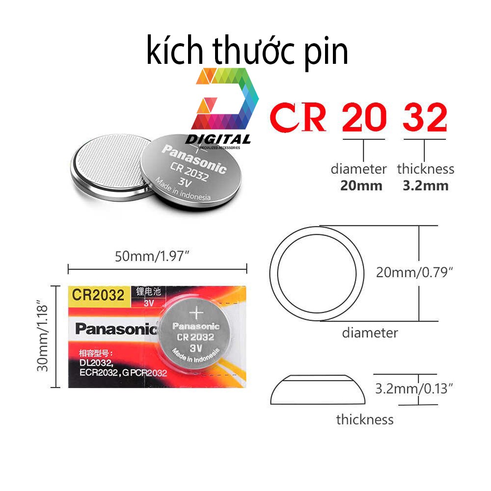 Pin Cmos Panasonic CR2032 Lithium 3V Chính Hãng