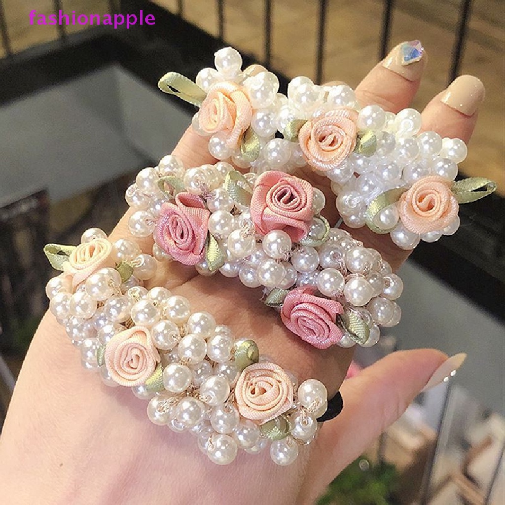 Dây Cột Tóc Co Giãn Đính Hạt Ngọc Trai