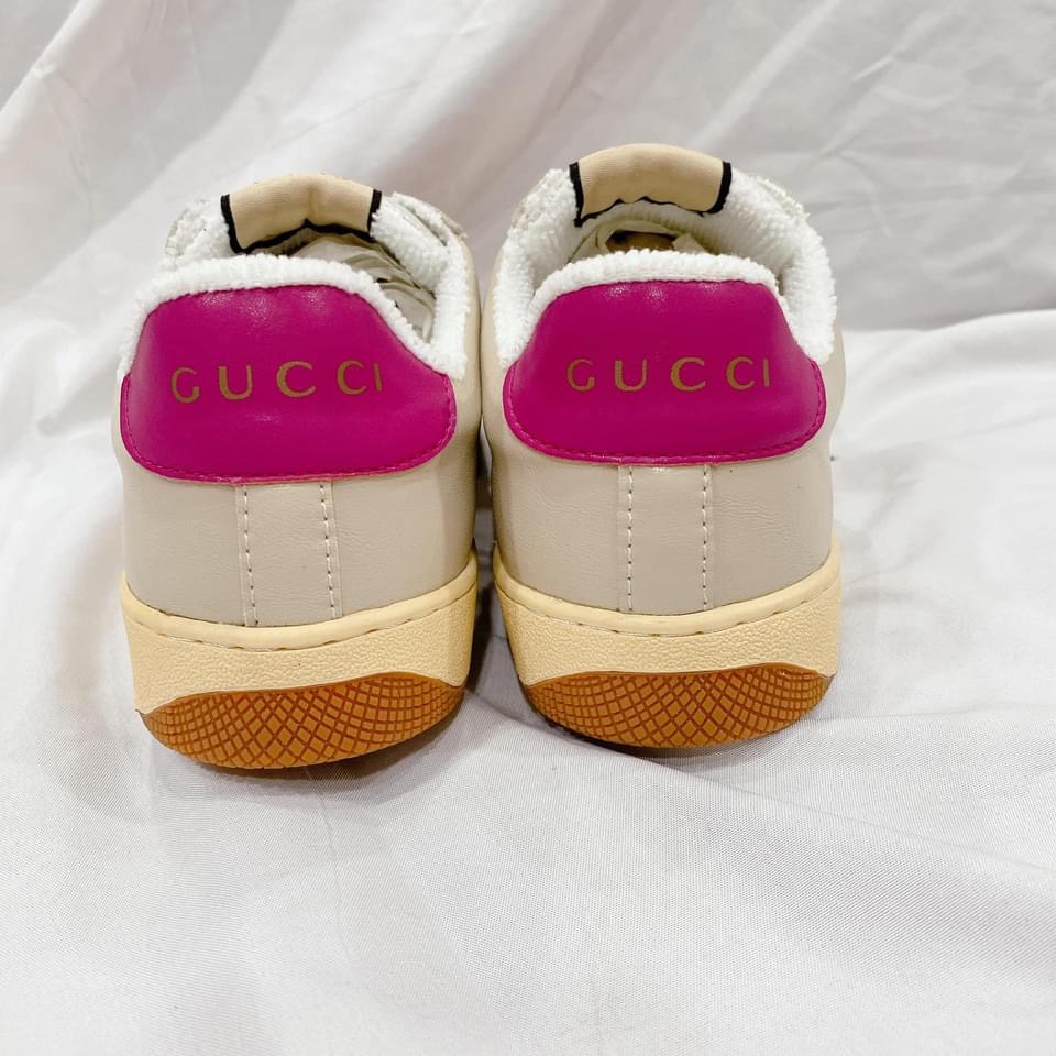 Giày gc nữ màu hồng , Giày sneaker gucci hải tú màu hồng cực chất 2022