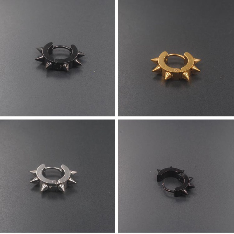 Khuyên tai hình đinh tán kẹp vành tai phong cách punk đường phố cá tính chất liệu thép titan độc đáo sáng tạo