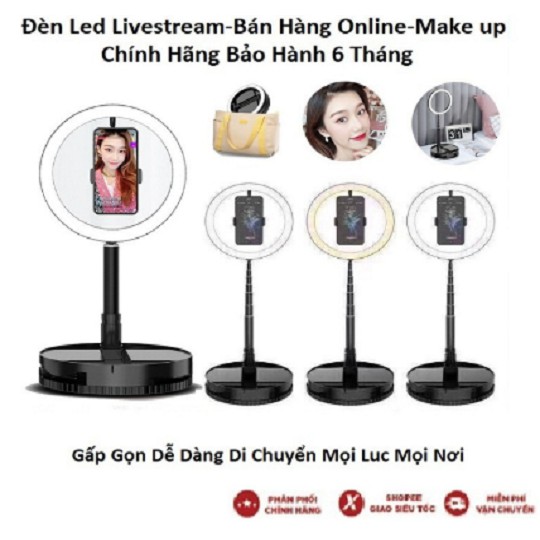 Đèn LED G1 Size 26cm, Giá Đỡ Điện Thoại Live Stream, Bán Hàng , Make Up, Chụp Ảnh Studio, Gấp Gọn Thu Nhỏ