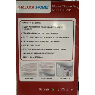 Bình thủy điện Khaluck.Home KL-945 5.5L