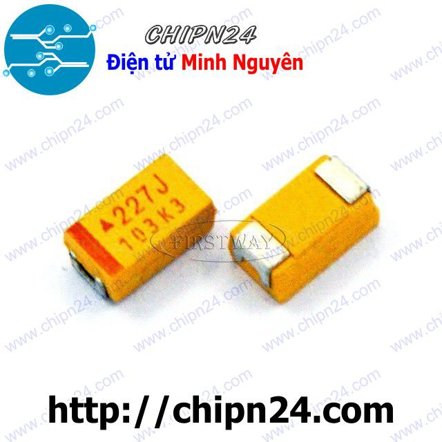 [2 CON] Tụ Tantalum Dán SMD6032 220uf 6.3V 227J