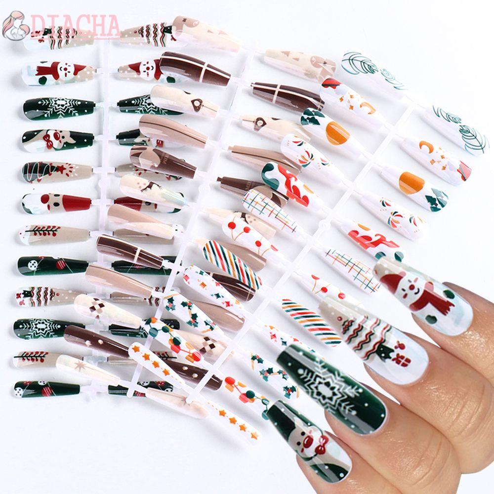 [Hàng mới về] Set 24 móng tay giả phong cách Giáng sinh quyến rũ hợp thời trang