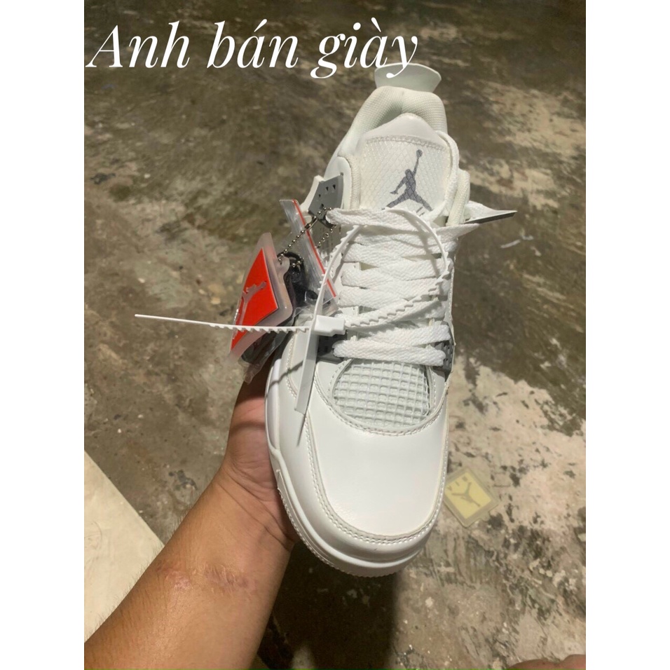 Giày sneaker jd4, giày thể thao jd 4 ba màu kem, trắng xanh thời trang nam nữ full box bill