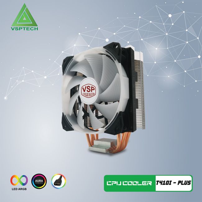 Tản nhiệt CPU T410i Plus Fan VSP 12cm Led RGB Dùng Cho Tất Cả Socket Hàng Chính Hãng