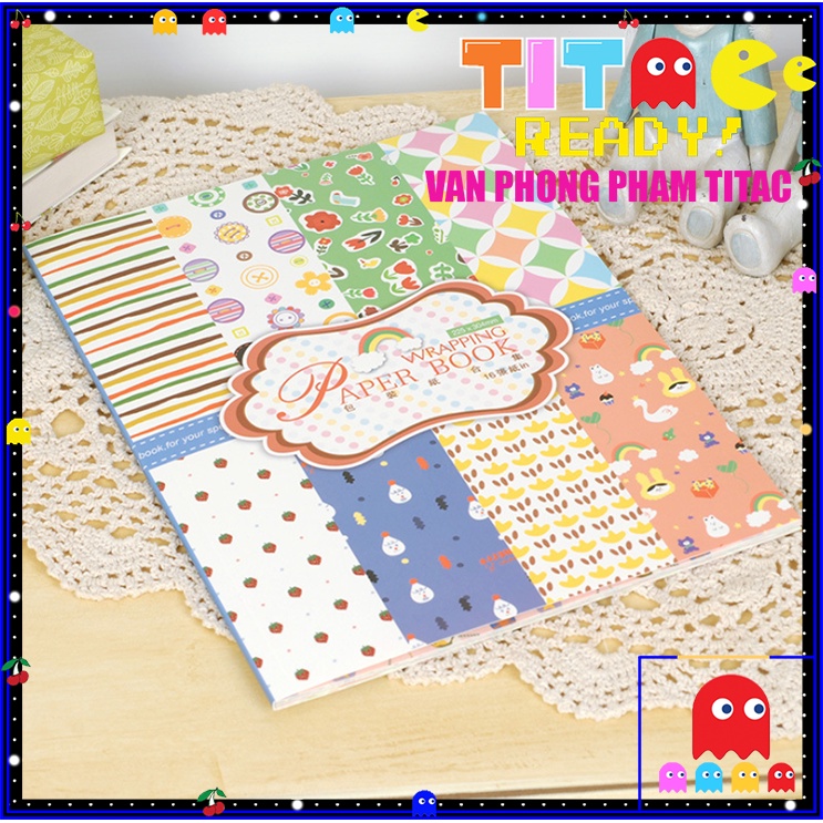 Tập Giấy Gói Qùa Wrapping Book 16 Designs Khác Nhau