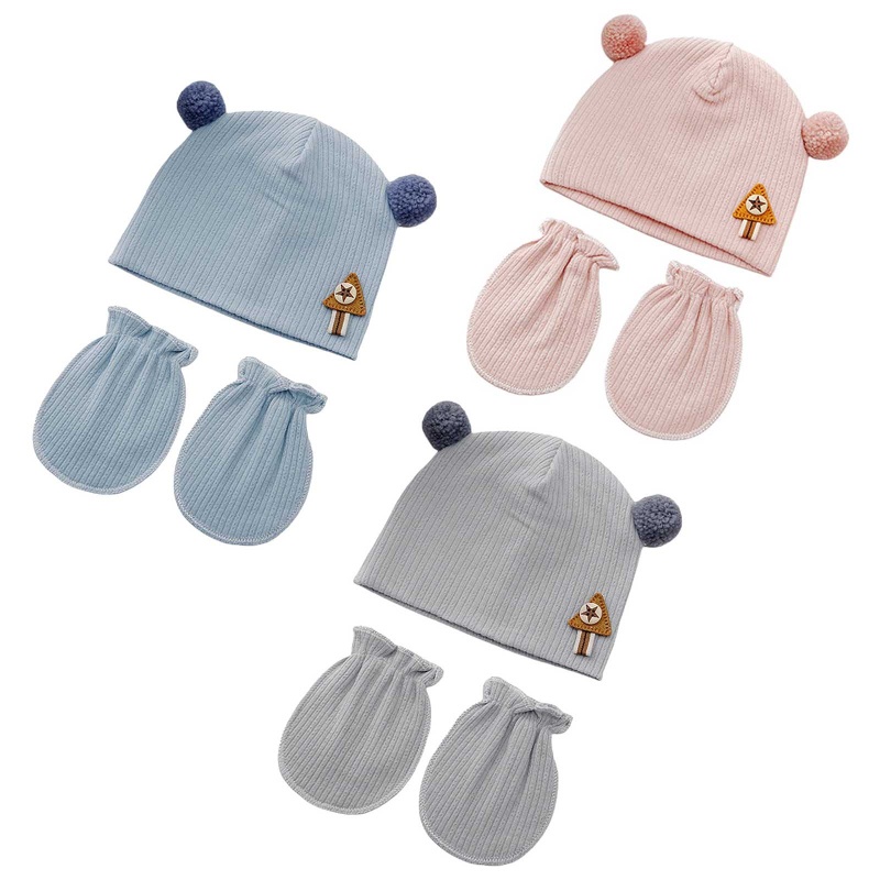 Bộ Găng Tay Và Mũ Beanie Mềm Mại Chống Trầy Dùng Làm Đạo Cụ Chụp Ảnh Cho Bé Sơ Sinh