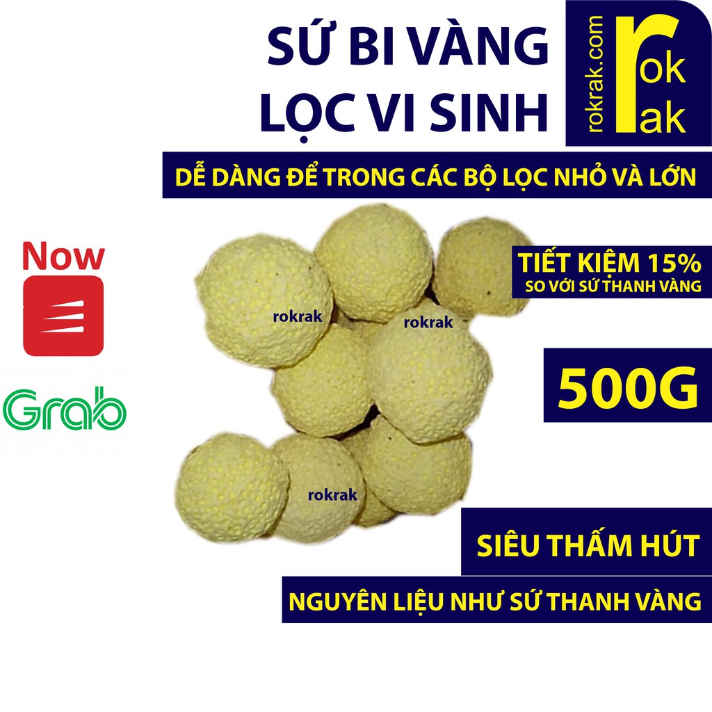 GIÁ SỈ-Sứ lọc BI VÀNG nhẫn vàng 500g cho Hồ cá và Bể thủy sinh